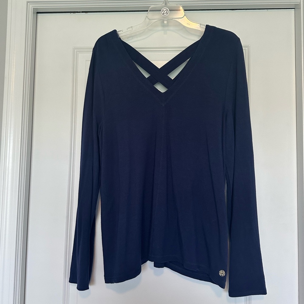 Lilly Pulitzer Navy Top w/ Back Details